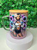 15oz Glass Snow Globe Tumbler with Handle