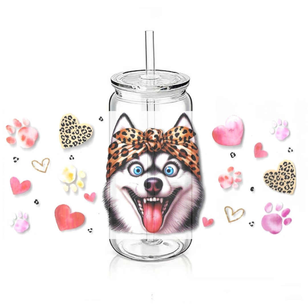 Husky dog with Hearts
