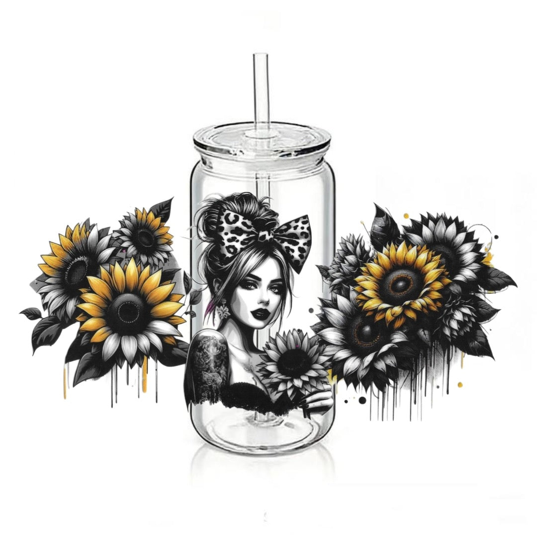 Tattooed Chick with Sunflowes