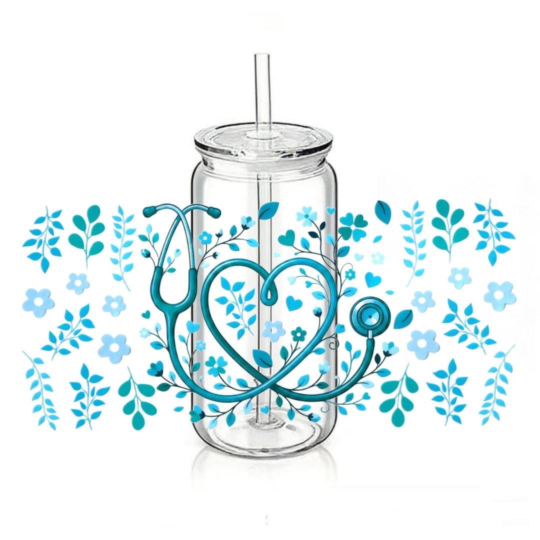 Blue Floral Stethoscope