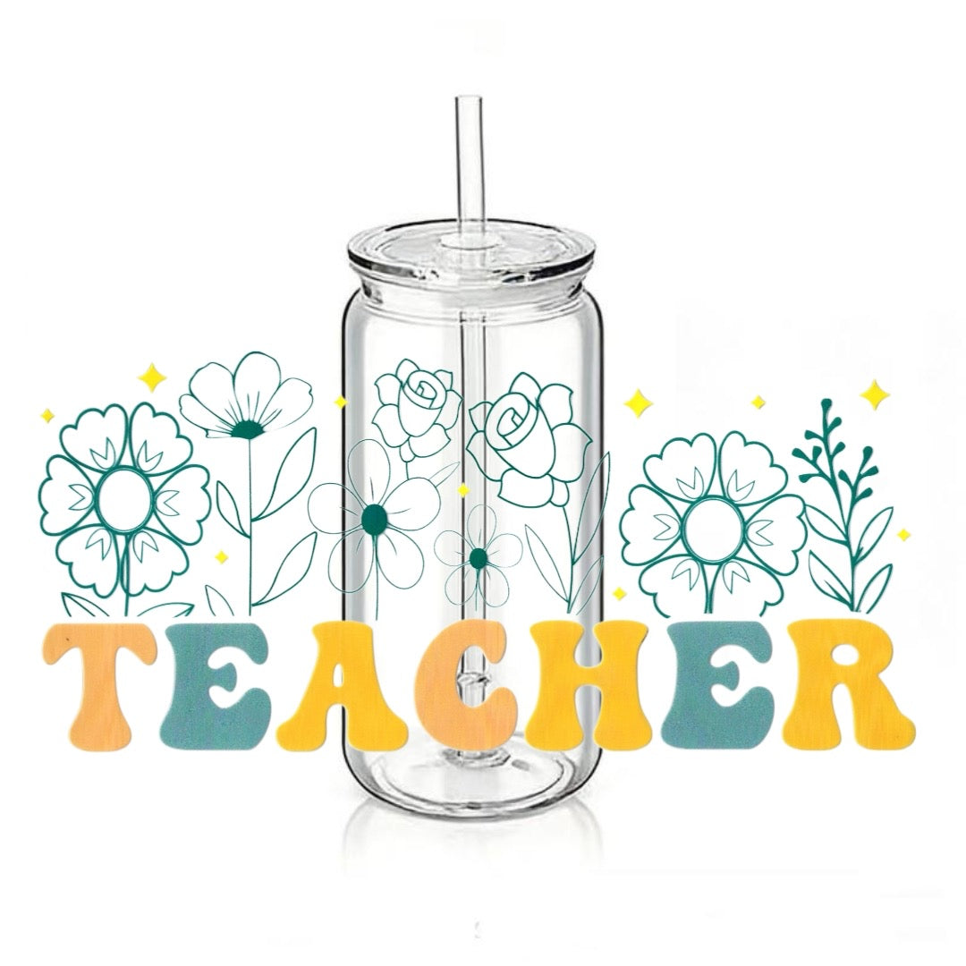 Teacher with Fine Line Flowers