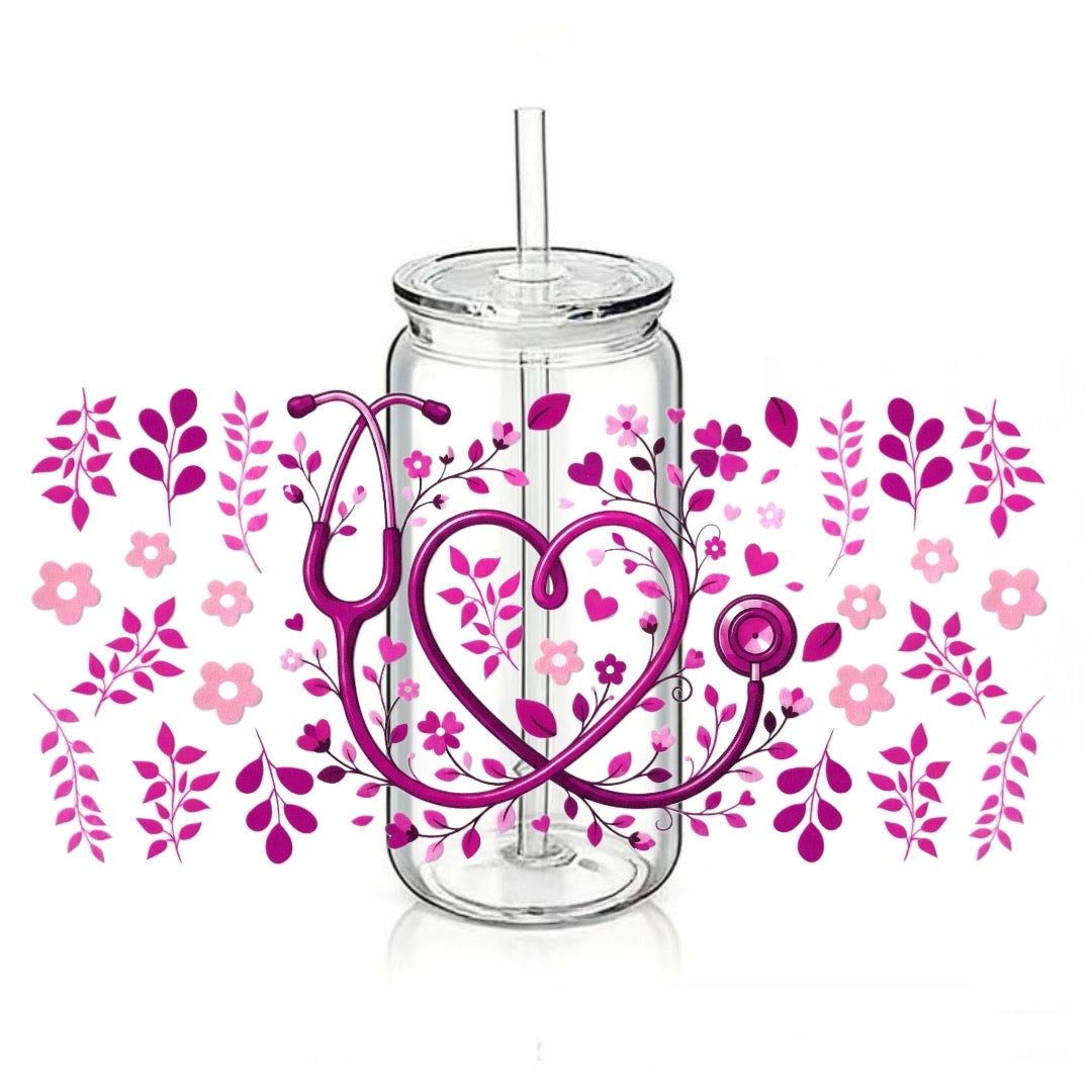 Pink Floral Stethoscope