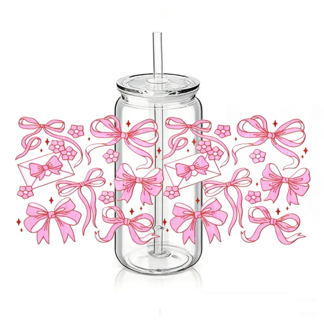 Pink Bows - Flowers - Letters