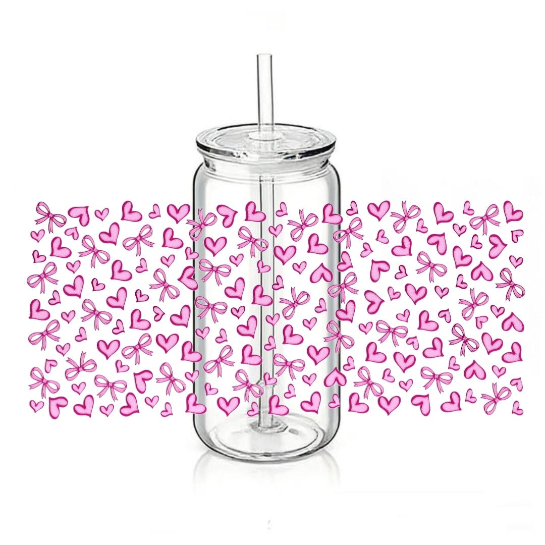 Small Pink Hearts & Bow Prints