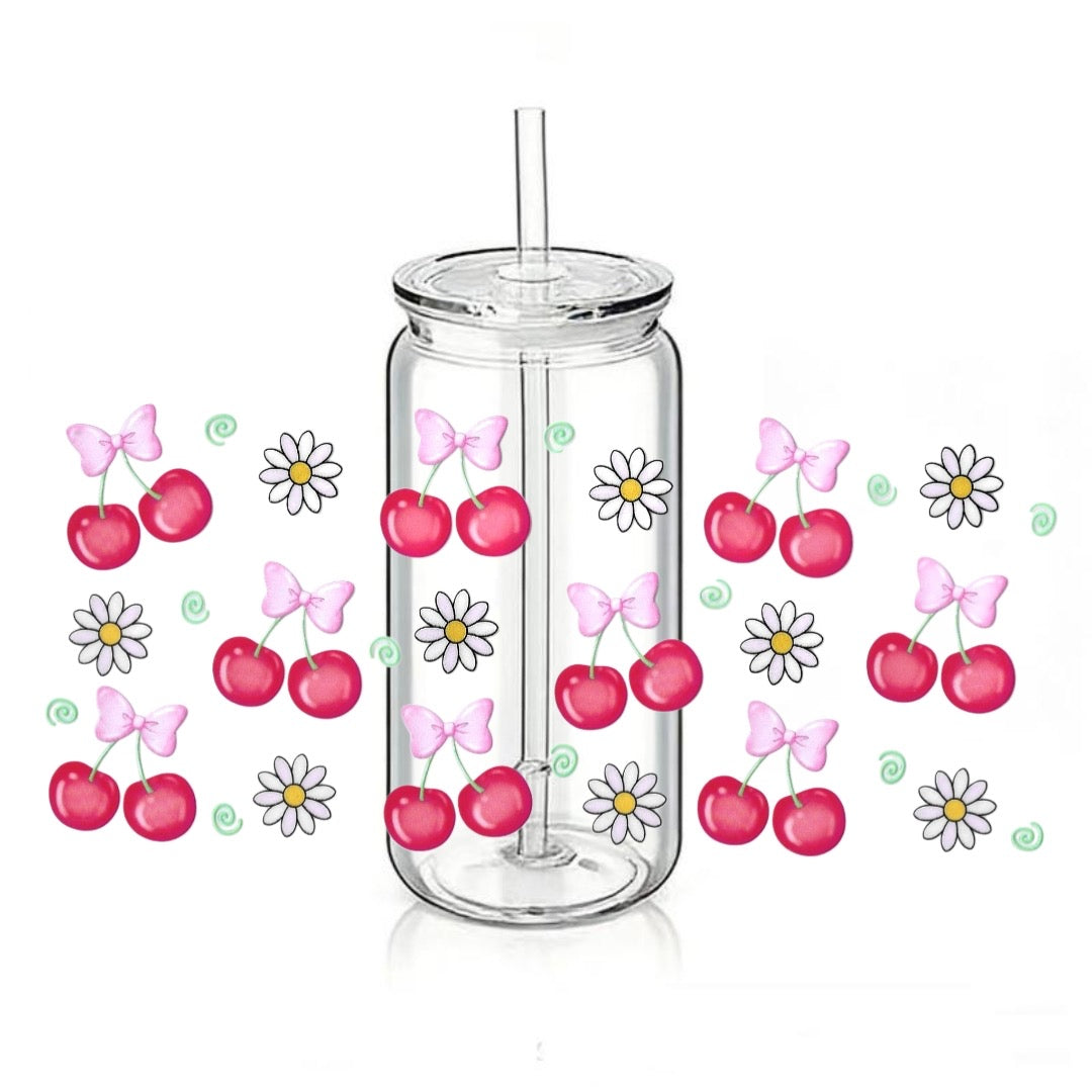 Cherries - Pink Bows - Flowers