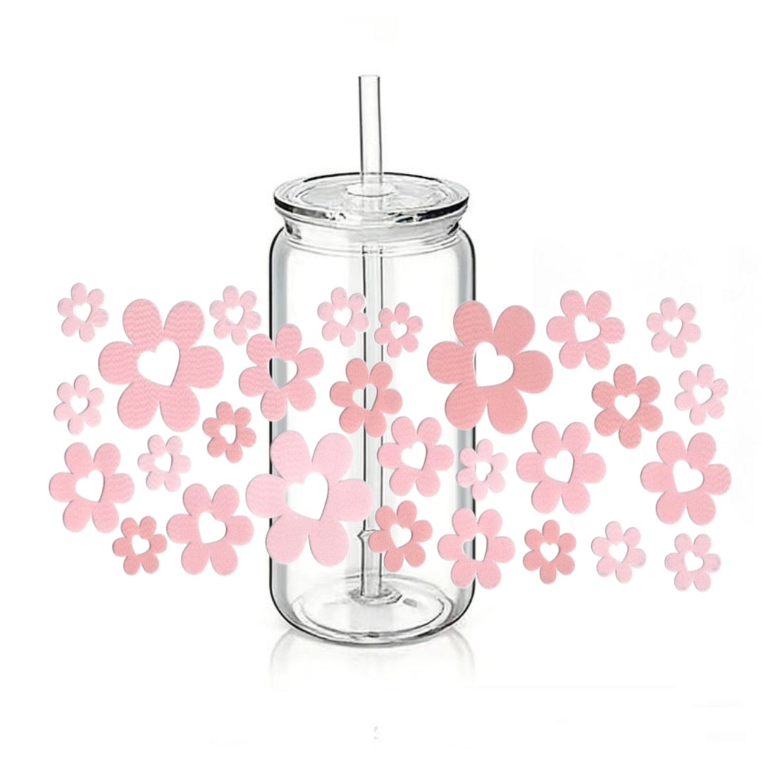 Pink Flowers with Heart Shape