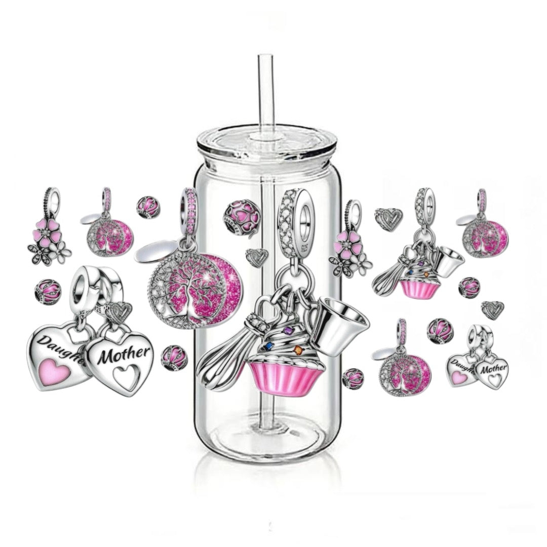 Pandora Charms - Pink - Mother - Daughter