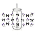 White Ghosts with Black & Purple Bows